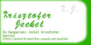 krisztofer jeckel business card